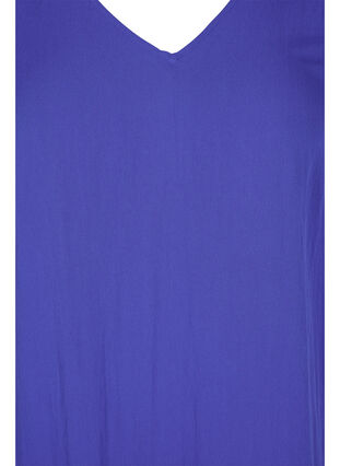Robe en viscose à manches courtes et col en V, Dazzling Blue, Packshot image number 2