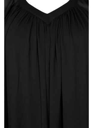 Effen blouse met vleermuismouwen en v-hals, Black, Packshot image number 2