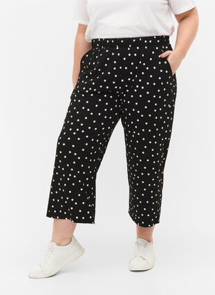 Pantalon ample avec longueur 7/8, Black Dot, Model image number 3