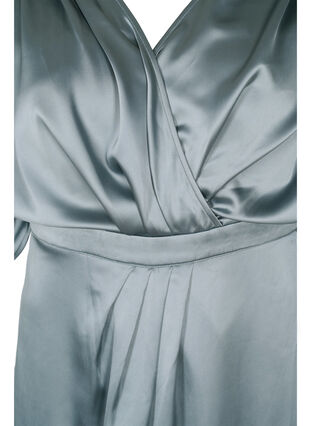 Robe longue à manches courtes et cache-cœur, Silver Blue, Packshot image number 2
