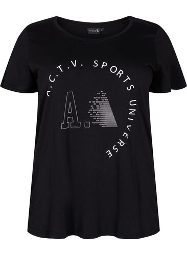T-shirt de sport avec imprimé, Black A.C.T.V, Packshot image number 0