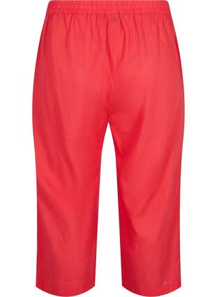 Pantalon 7/8 en coton mélangé avec du lin, Hibiscus, Packshot image number 1
