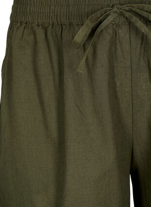 Losse shorts in katoenmix met linnen, Forest Night, Packshot image number 2