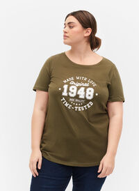 T-shirt en coton avec impression sur le devant, Ivy Green MADE WITH, Model