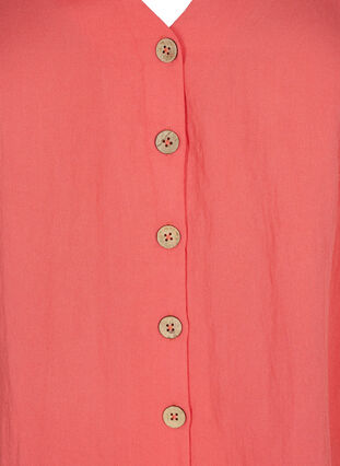 Viscose blouse met knopen en v-hals, Deep Sea Coral, Packshot image number 2