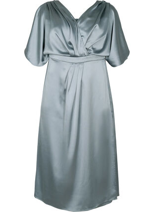 Robe longue à manches courtes et cache-cœur, Silver Blue, Packshot image number 0