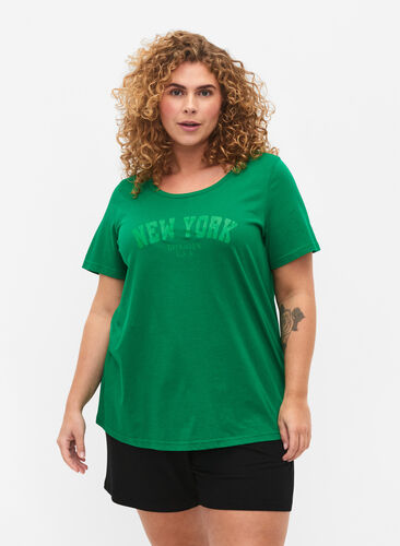T-shirt en coton avec texte imprimé, Jolly Green W. New, Model image number 0