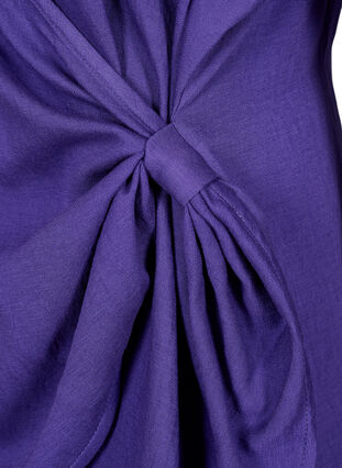 Blouse met lange mouwen in viscose met een wikkel-look, Prism Violet, Packshot image number 3