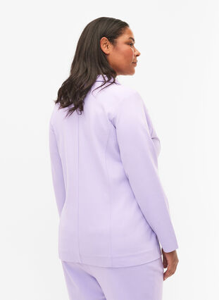 Blazer simple avec bouton et poches décoratives, Purple Rose, Model image number 1