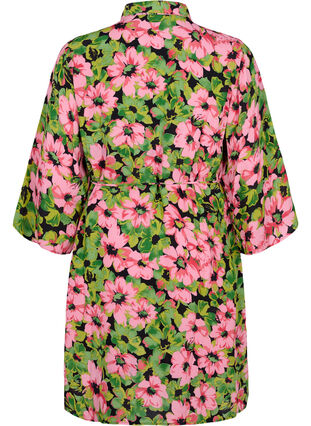 Robe chemise en viscose à imprimé floral, Pink G. Flower AOP, Packshot image number 1