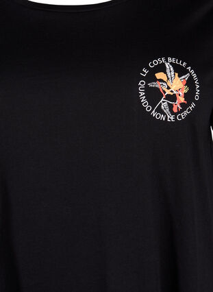 Katoenen t-shirt met opdruk op de voorkant, Black W. Chest print, Packshot image number 2