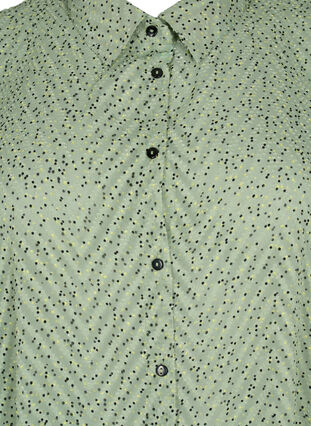 Robe chemise à pois avec manches 3/4 et fente, Seagrass Dot, Packshot image number 2