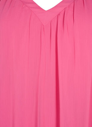 Top uni à manches chauve-souris et col en V, Shocking Pink, Packshot image number 2
