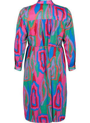 Robe cache-cœur imprimée à manches longues, Colorfull Art Print, Packshot image number 1