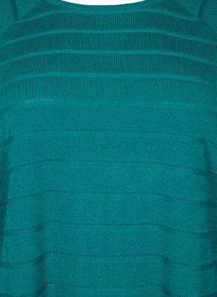 Blouse tricotée avec des rayures ton sur ton, Deep Lake, Packshot image number 2
