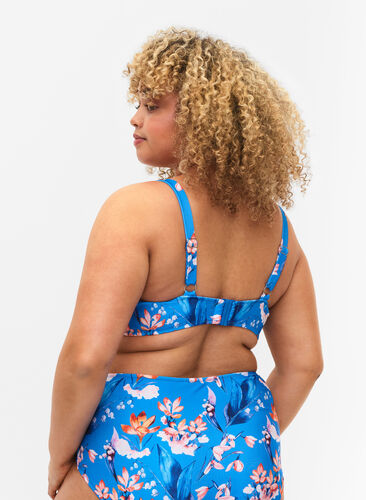 Bedrukte bikinitop, Bright Blue Print, Model image number 1