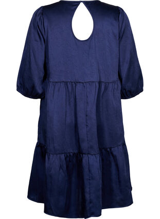 Robe avec détail au dos et manches 3/4, Maritime Blue, Packshot image number 1