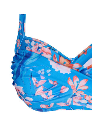 Bedrukte bikinitop, Bright Blue Print, Packshot image number 2