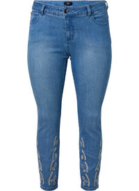 Cropped Emily jeans met borduursel