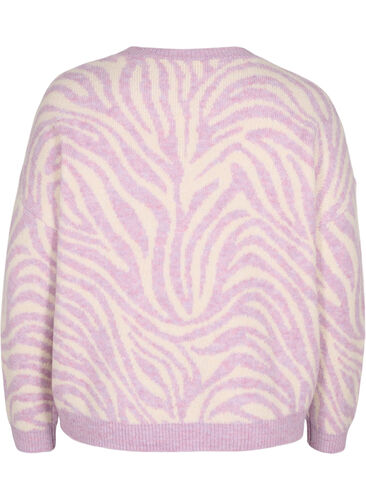 Gebreide trui met print, Lavender  Mel Comb., Packshot image number 1