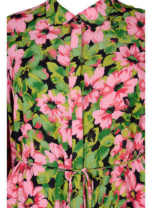 Overhemdjurk van viscose met bloemenprint, Pink G. Flower AOP, Packshot image number 2