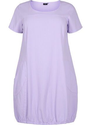 Robe en coton à manches courtes, Lavender, Packshot image number 0