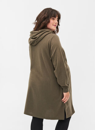 Robe pull de grossesse à capuche, Ivy Green, Model image number 1