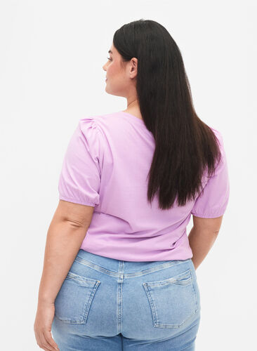 Katoenen t-shirt met 2/4 mouwen, Lupine, Model image number 1