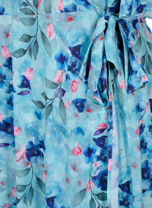 Robe portefeuille à manches courtes avec imprimé floral, Trellis AOP, Packshot image number 3