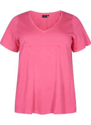 T-shirt de nuit en coton avec imprimé, Hot Pink w. Be, Packshot image number 0