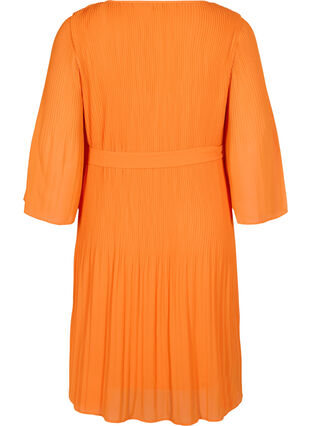 Geplooide jurk met 3/4 mouwen, Exuberance, Packshot image number 1