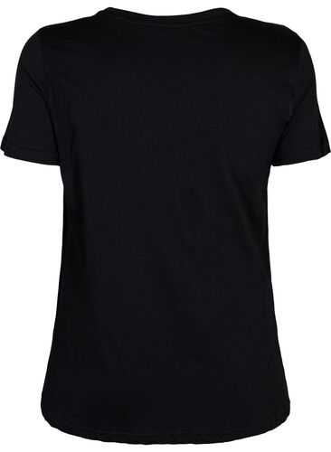 T-shirt de sport avec imprimé, Black w. stripe A, Packshot image number 1