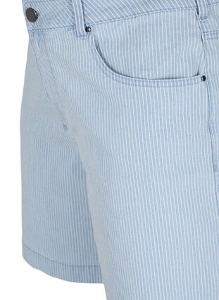 Denim short in een gestreept patroon, Light Blue Stripe, Packshot image number 2