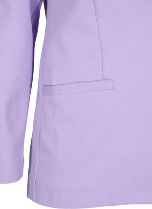 Basic blazer met knoop en sierzakken, Purple Rose, Packshot image number 3