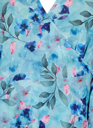 Robe portefeuille à manches courtes avec imprimé floral, Trellis AOP, Packshot image number 2