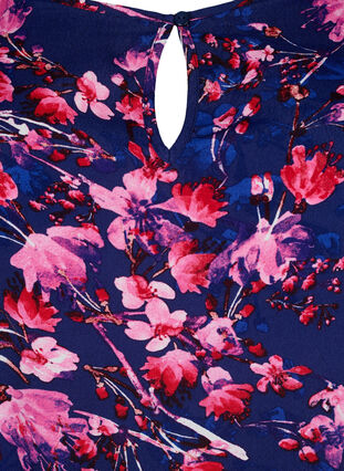 Tunique en viscose avec manches 3/4, B. Blue/Pink Flower, Packshot image number 2