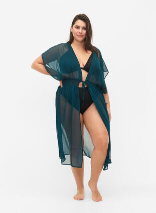 Kimono de plage avec smock et manches courtes, Spruced-up, Model image number 0