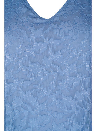 Jurk met korte mouwen en structuur, Coronet Blue, Packshot image number 2