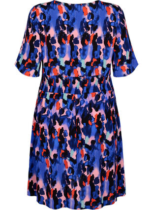 Viscose jurk met print en smok , Colorful Animal, Packshot image number 1