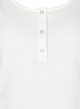 Top met ronde hals in geribbelde stof, Bright White, Packshot image number 2