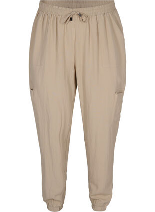 Pantalon ample en viscose avec grandes poches, Oxford Tan, Packshot image number 0