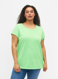 Neonkleurig katoenen T-shirt, Neon Green, Model