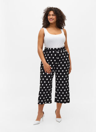Pantalon ample avec longueur 7/8, Black Dot, Model image number 4