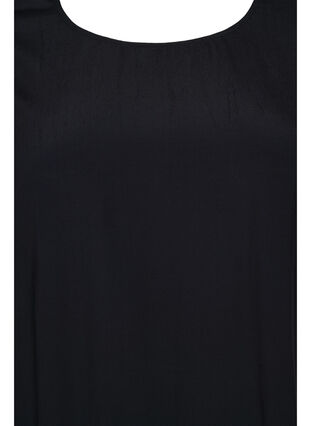 Effen viscose blouse met balloneffect, Black, Packshot image number 2