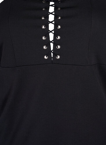 Nauwsluitende jurk met koorddetails, Black, Packshot image number 2