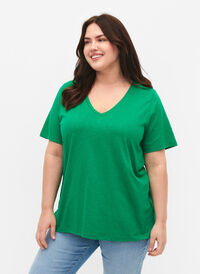 T-shirt basique à manches courtes et col en V, Jolly Green, Model