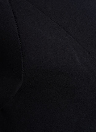Robe unie à manches 3/4 et fendue, Black, Packshot image number 3