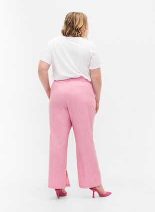 Pantalon moucheté avec élastique et fermeture à boutons, Rosebloom, Model image number 1
