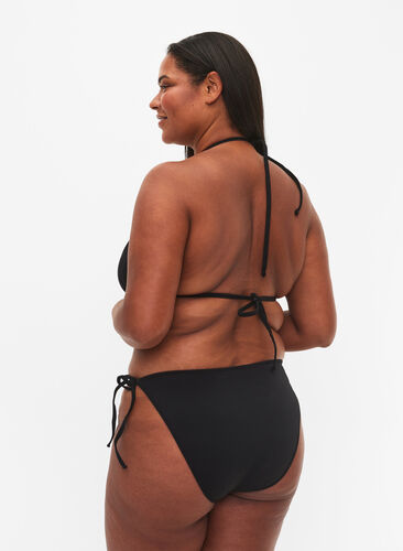 Bas de bikini avec cordons de serrage, Black, Model image number 1