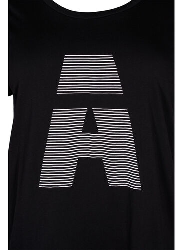 T-shirt de sport avec imprimé, Black w. stripe A, Packshot image number 2